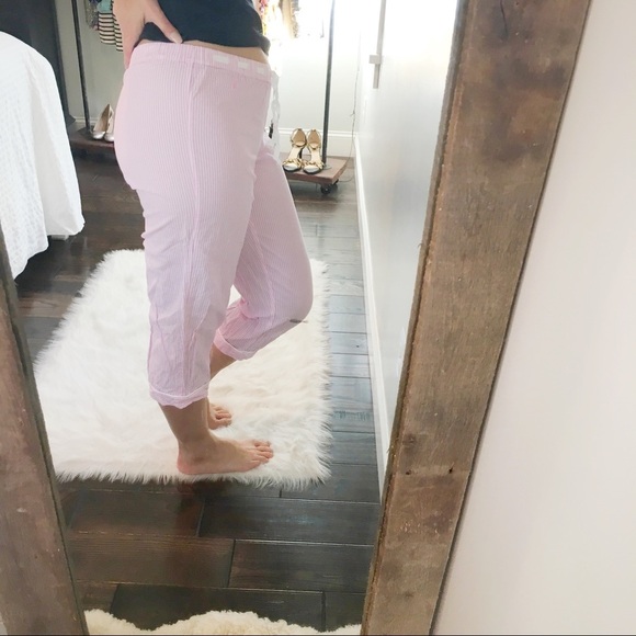 Victoria’s Secret pink striped drawstring pajamas - Picture 2 of 3